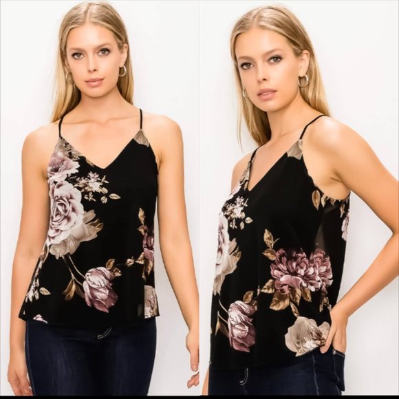 Jaxie's Unique Tops - Floral mesh Print Top